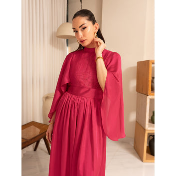 Hot Pink Slit Dress