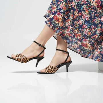 Leopard Heeled Sandal